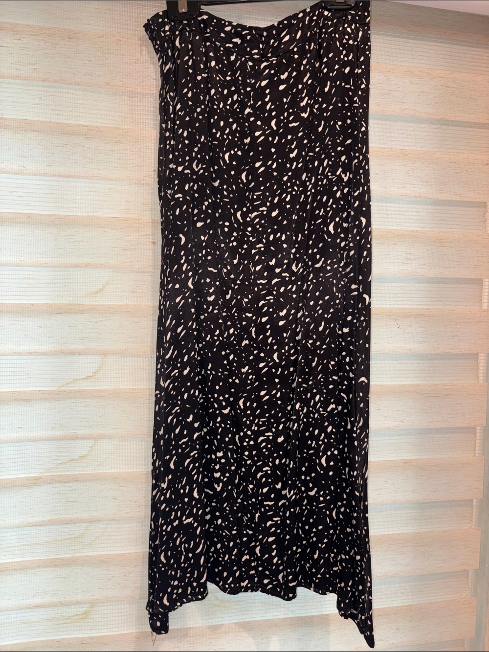 Black Maxi Skirt with Beige Abstract Print - Women
